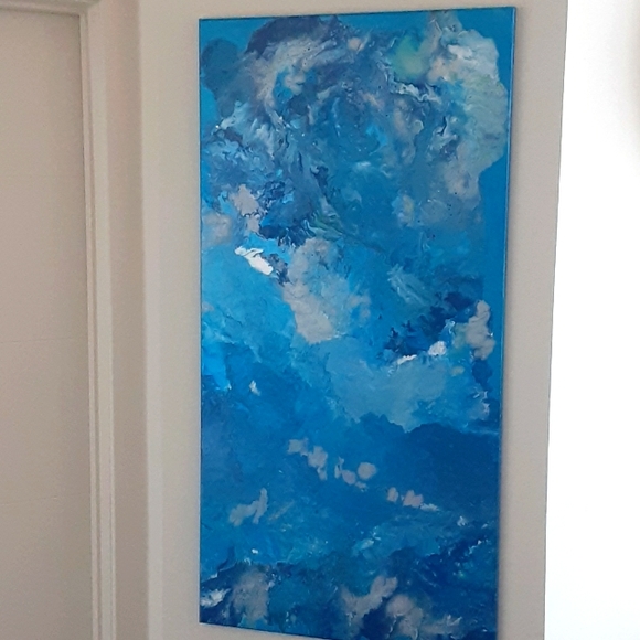 Original Sapphire Skies Abstract Art Fluid